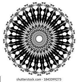 illustration vector graphic of mandala with circle, rectangular, and square shape