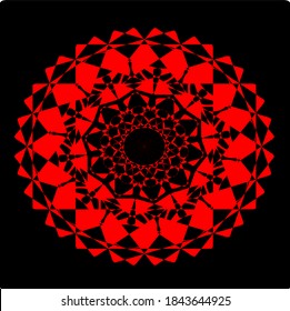 illustration vector graphic of mandala with circle, rectangular and square shape
