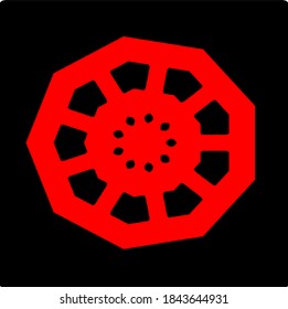 illustration vector graphic of mandala with circle, rectangular and square shape
