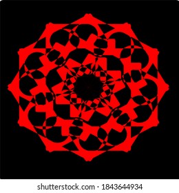 illustration vector graphic of mandala with circle, rectangular and square shape