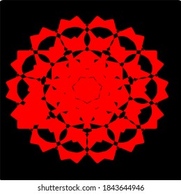 ilustración vectorial gráfico de mandala con forma circular, rectangular y cuadrada