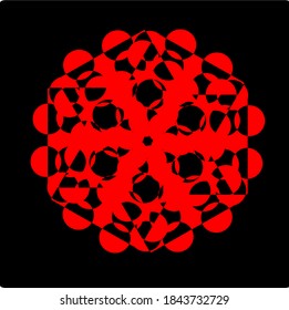 ilustración vectorial gráfico de mandala con forma circular, rectangular y cuadrada
