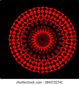 ilustración vectorial gráfico de mandala con forma circular, rectangular y cuadrada