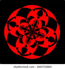 illustration vector graphic of mandala with circle, rectangular and square shape