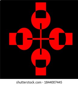 illustration vector graphic of mandala with circle, rectangular and square shape