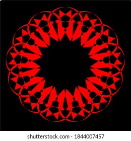 illustration vector graphic of mandala with circle, rectangular and square shape