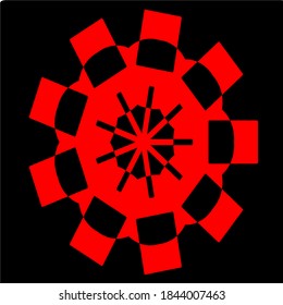 illustration vector graphic of mandala with circle, rectangular and square shape