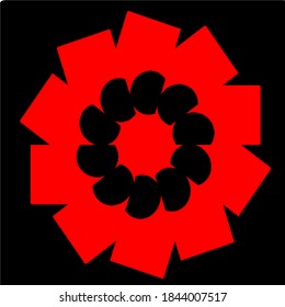 illustration vector graphic of mandala with circle, rectangular and square shape