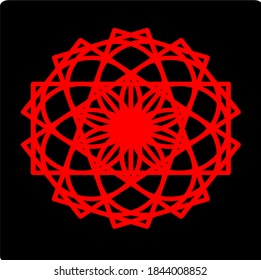 illustration vector graphic of mandala with circle, rectangular, and square shape