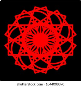 illustration vector graphic of mandala with circle, rectangular, and square shape