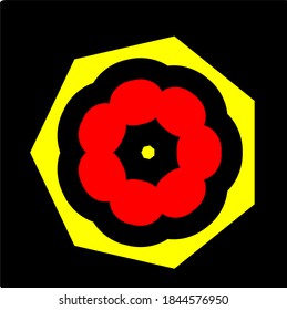 illustration vector graphic of mandala with circle, rectangular and square shape