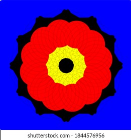 illustration vector graphic of mandala with circle, rectangular and square shape