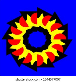 illustration vector graphic of mandala with circle, rectangular and square shape