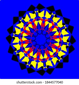 ilustración vectorial gráfico de mandala con forma circular, rectangular y cuadrada