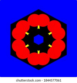 illustration vector graphic of mandala with circle, rectangular and square shape