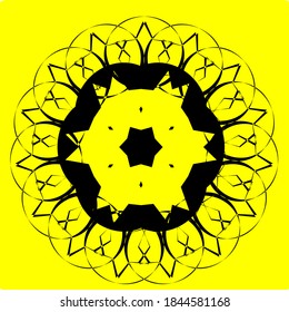 ilustración vectorial gráfico de mandala con forma circular, rectangular y cuadrada