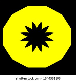 ilustración vectorial gráfico de mandala con forma circular, rectangular y cuadrada