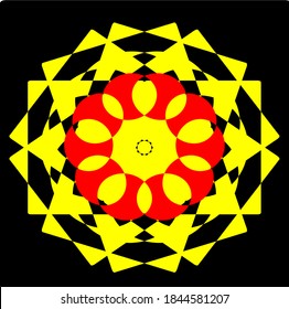 illustration vector graphic of mandala with circle, rectangular and square shape