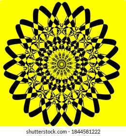 illustration vector graphic of mandala with circle, rectangular and square shape
