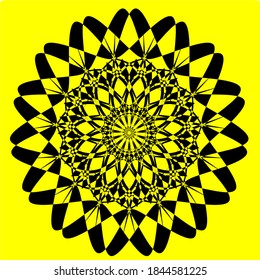 ilustración vectorial gráfico de mandala con forma circular, rectangular y cuadrada