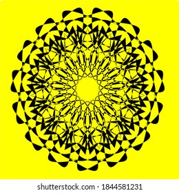ilustración vectorial gráfico de mandala con forma circular, rectangular y cuadrada