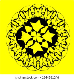 illustration vector graphic of mandala with circle, rectangular and square shape
