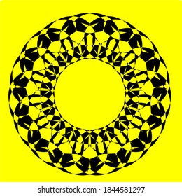 ilustración vectorial gráfico de mandala con forma circular, rectangular y cuadrada