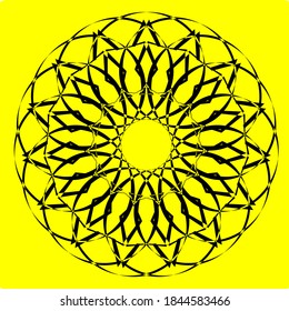 illustration vector graphic of mandala with circle, rectangular and square shape