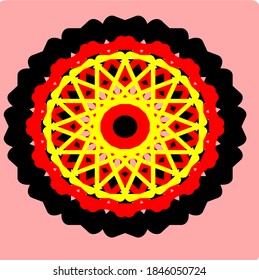 illustration vector graphic of mandala with circle, rectangular and square shape