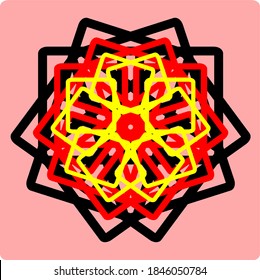 illustration vector graphic of mandala with circle, rectangular and square shape