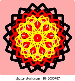 illustration vector graphic of mandala with circle, rectangular and square shape