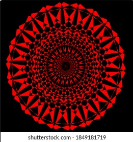 ilustración vectorial gráfico de mandala con forma circular, rectangular, estrella y cuadrada