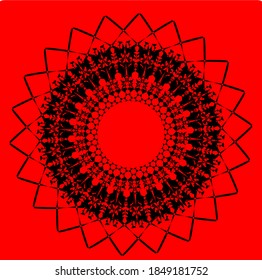 ilustración vectorial gráfico de mandala con forma circular, rectangular, estrella y cuadrada