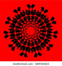 illustration vector graphic of mandala with circle, rectangular, star and square shape