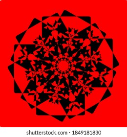 illustration vector graphic of mandala with circle, rectangular, star and square shape