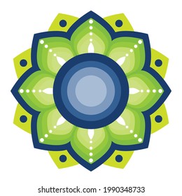 ilustración vectorial gráfico de diseño mandala simple y colorido. adecuado para medios de impresión digital para cerámica, tatuajes, alfombras, pegatinas, etc.
