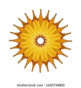 
illustration vector graphic of Mandala flower decoration, hand drawn round ornament, isolated design element on a white background. fit for logo, icon or symbol, etc