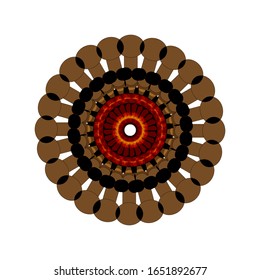 illustration vector graphic of Mandala flower decoration, hand drawn round ornament, isolated design element on a white background. fit for logo, icon or symbol, etc