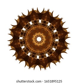 illustration vector graphic of Mandala flower decoration, hand drawn round ornament, isolated design element on a white background. fit for logo, icon or symbol, etc