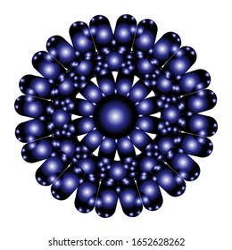 ilustración vectorial de decoración floral Mandala, adorno redondo a mano, elemento de diseño aislado sobre fondo blanco.  para el logotipo, icono o símbolo, etc