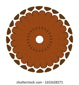 illustration vector graphic of Mandala flower decoration, hand drawn round ornament, isolated design element on a white background. fit for logo, icon or symbol, etc