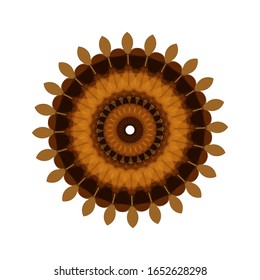 illustration vector graphic of Mandala flower decoration, hand drawn round ornament, isolated design element on a white background. fit for logo, icon or symbol, etc