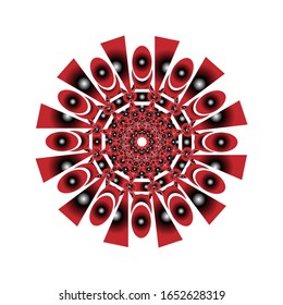 Grafik der Vektorillustration von Mandala Blumendekoration, handgezeichnet, rund um die Dekoration, einzelne Designelemente auf weißem Hintergrund.  geeignet für Logo, Symbol oder Symbol usw.