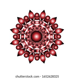 illustration vector graphic of Mandala flower decoration, hand drawn round ornament, isolated design element on a white background. fit for logo, icon or symbol, etc