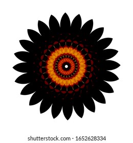illustration vector graphic of Mandala flower decoration, hand drawn round ornament, isolated design element on a white background. fit for logo, icon or symbol, etc