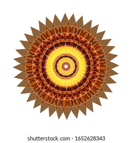 illustration vector graphic of Mandala flower decoration, hand drawn round ornament, isolated design element on a white background. fit for logo, icon or symbol, etc