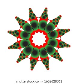 ilustración vectorial de decoración floral Mandala, adorno redondo a mano, elemento de diseño aislado sobre fondo blanco.  para el logotipo, icono o símbolo, etc