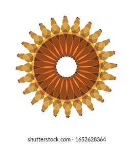 illustration vector graphic of Mandala flower decoration, hand drawn round ornament, isolated design element on a white background. fit for logo, icon or symbol, etc
