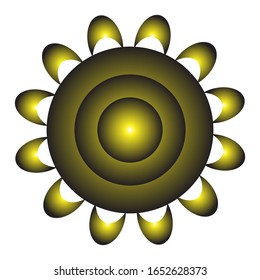 ilustración vectorial de decoración floral Mandala, adorno redondo a mano, elemento de diseño aislado sobre fondo blanco.  para el logotipo, icono o símbolo, etc