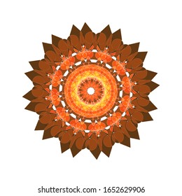 illustration vector graphic of Mandala flower decoration, hand drawn round ornament, isolated design element on a white background. fit for logo, icon or symbol, etc
